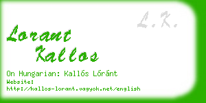 lorant kallos business card